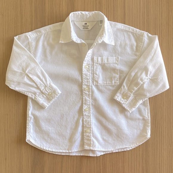 H&M, toddler linen button down shirt, size 2-3 years - Picture 3 of 4